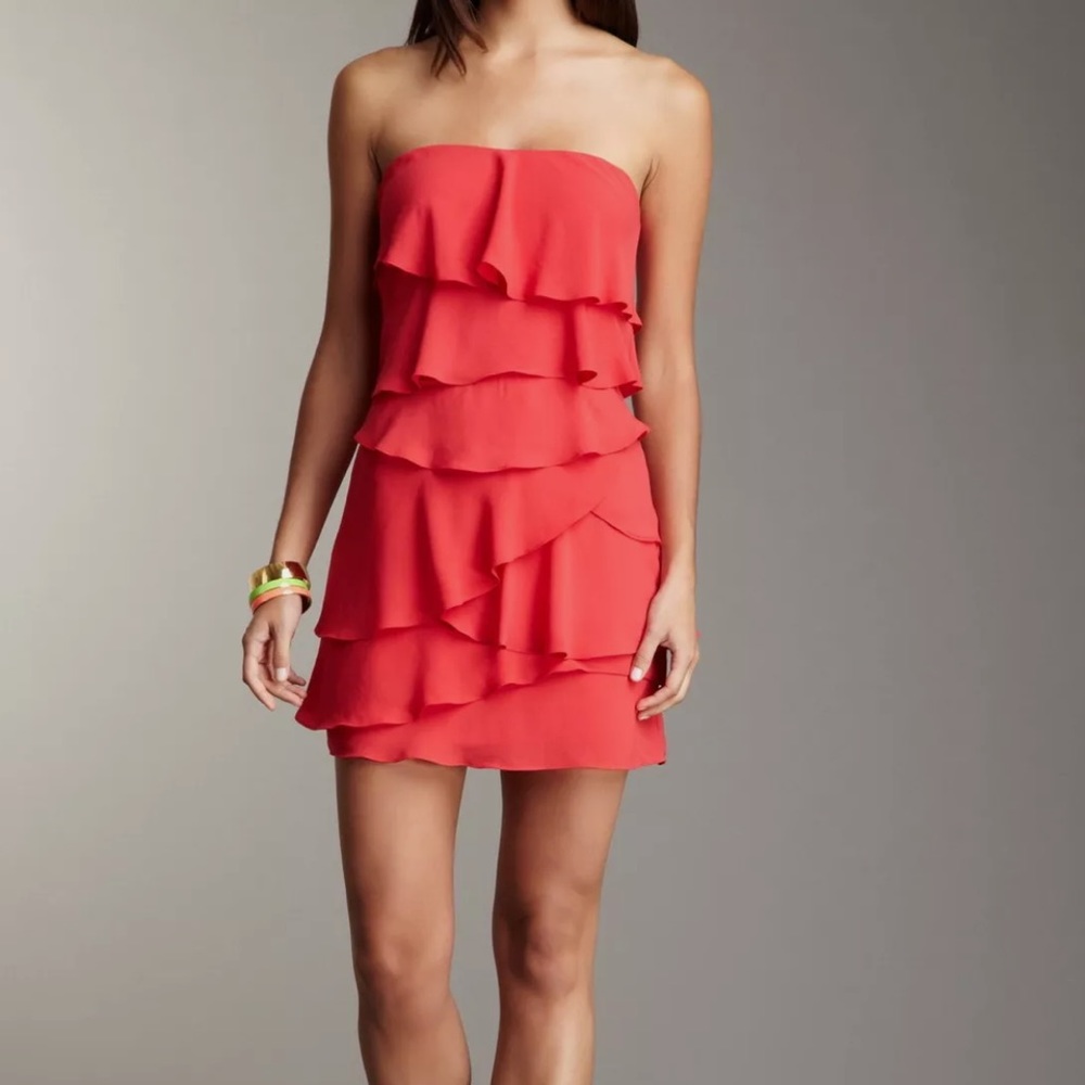BCBG MaxAzria Strapless Ginger Ruffle Dress - Size 4 - NWT